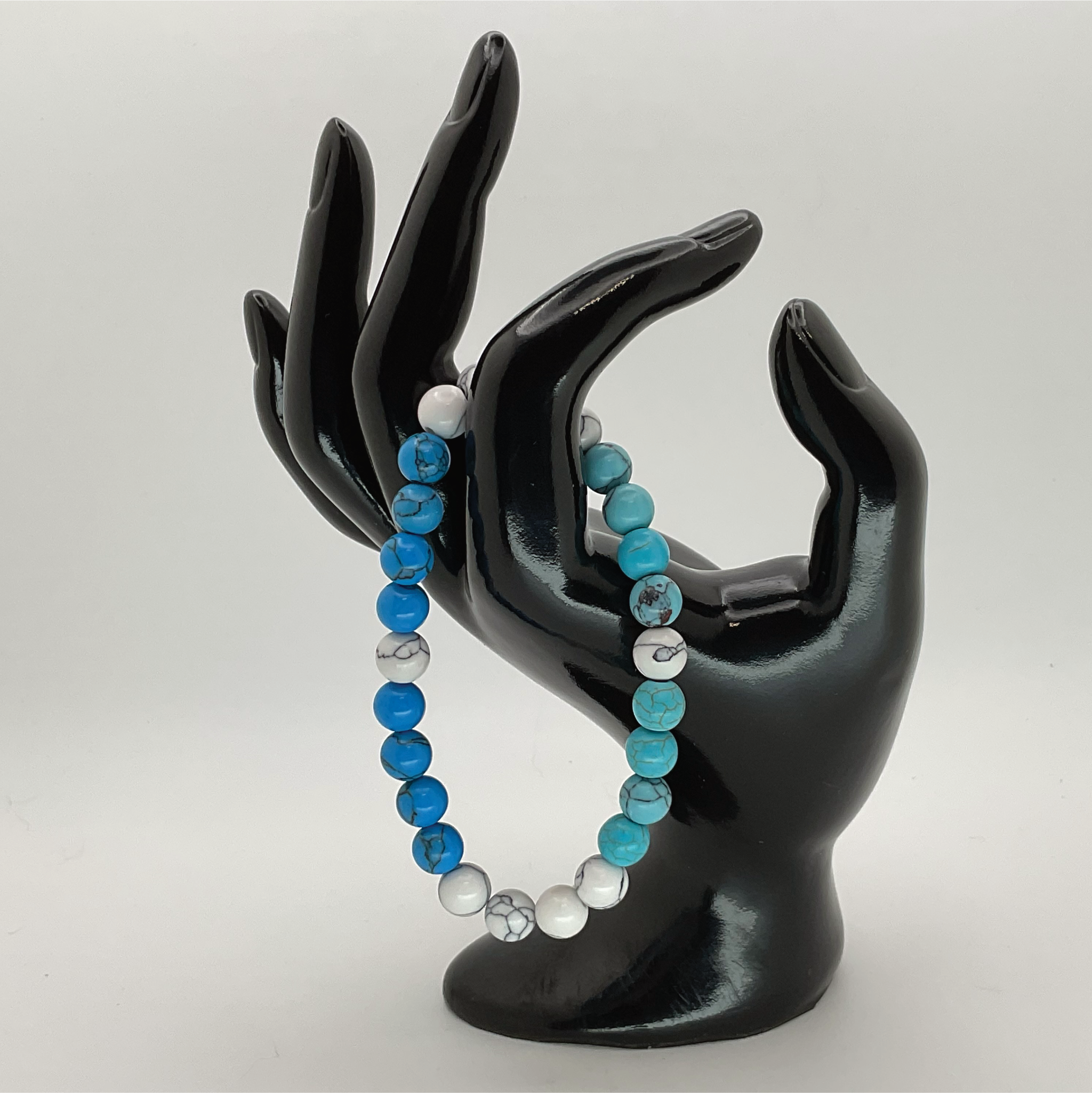 Pulsera de Howlita Blanca y Azul