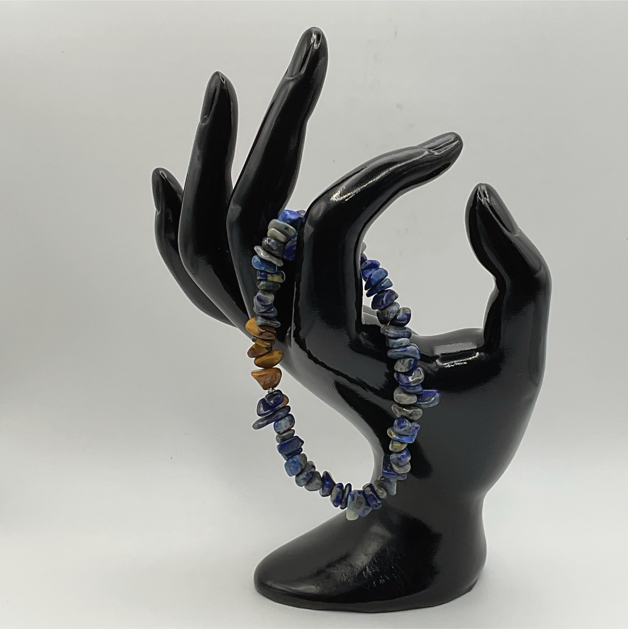 Chipped Lapis Lazuli Tiger's Eye Bracelet