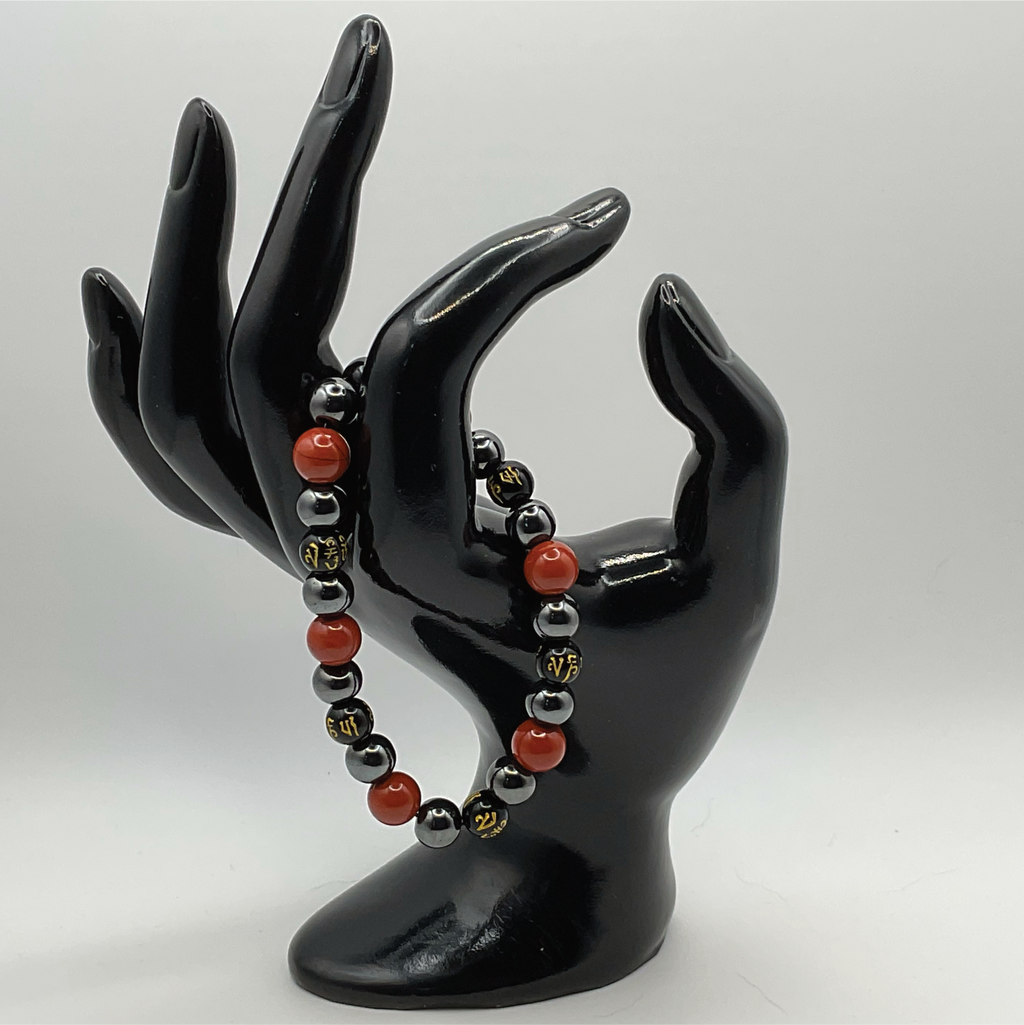 Carnelian Agate Hematite Black Pixiu Bracelet