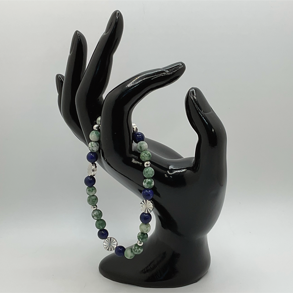 Tree Agate Sodalite Bracelet with Silver Spacers