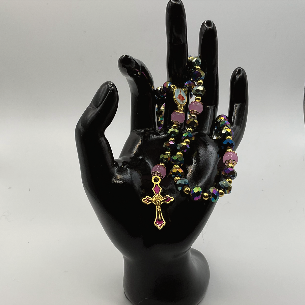 Chromatic Faceted Full 5 Decade Gold Rosary