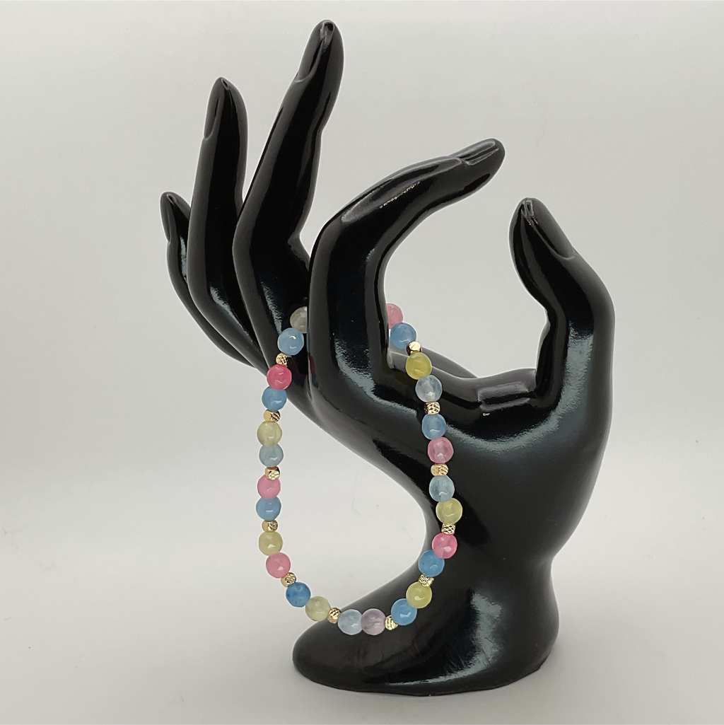 Pulsera de Opalita con Espaciadores Dorados