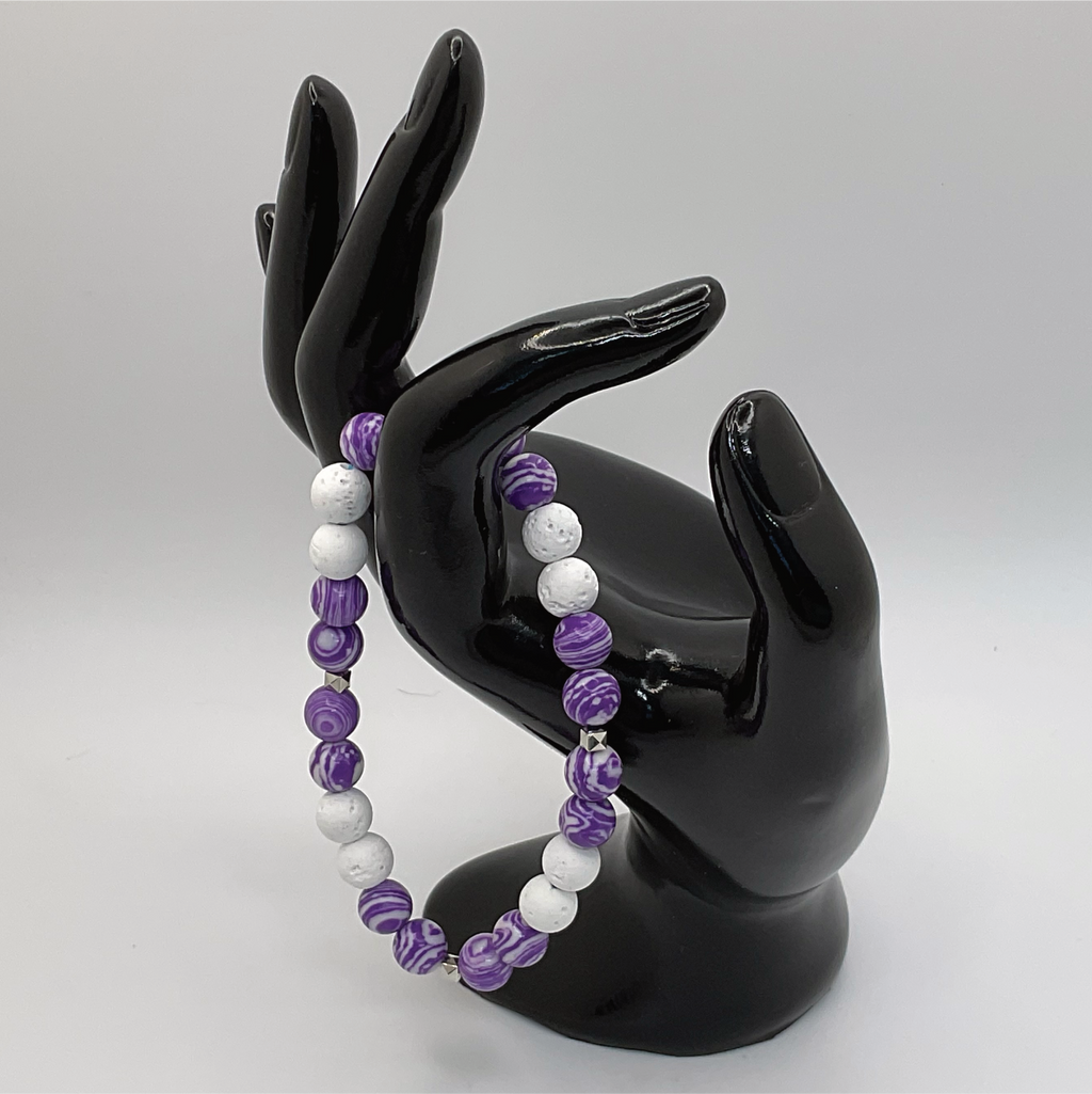 Purple Dragon Vein Magnesite Bracelet with Silver Spacers