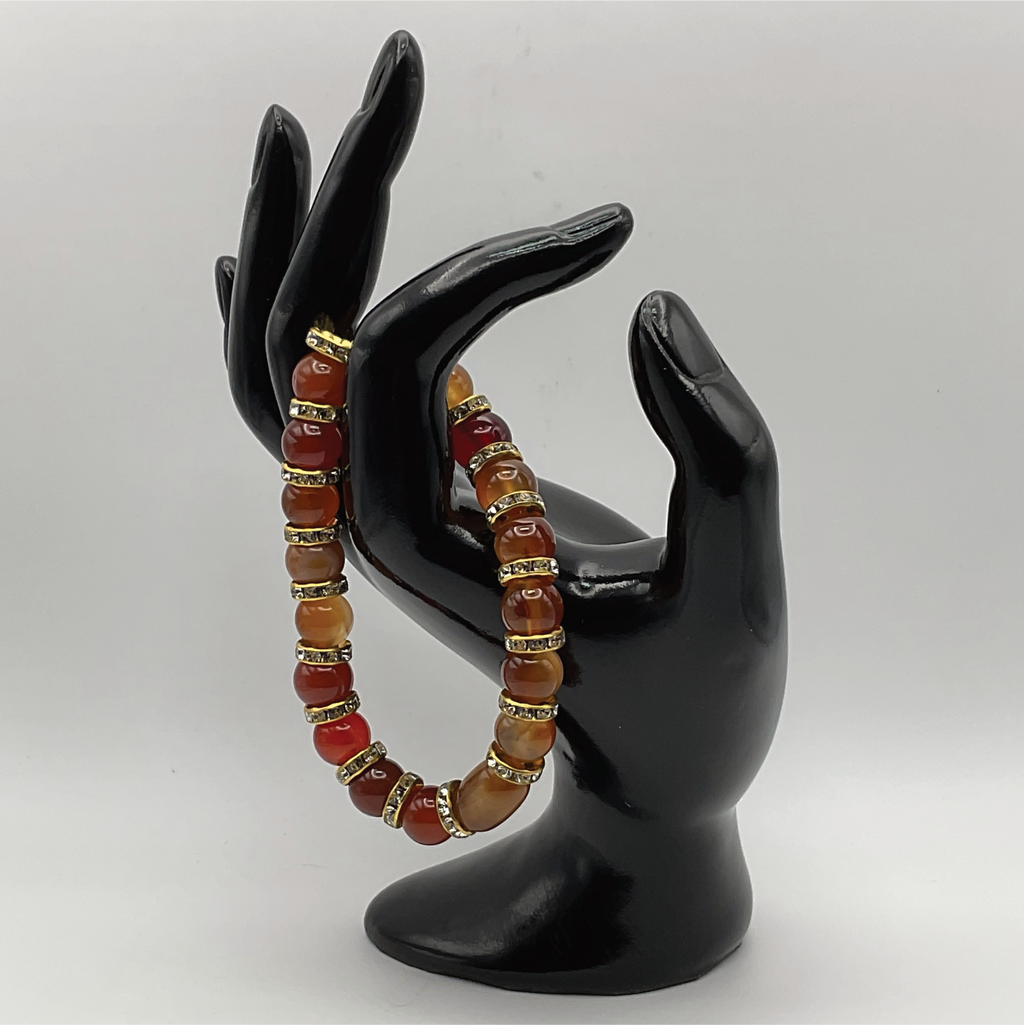 Carnelian Bracelet with Gold Spacers