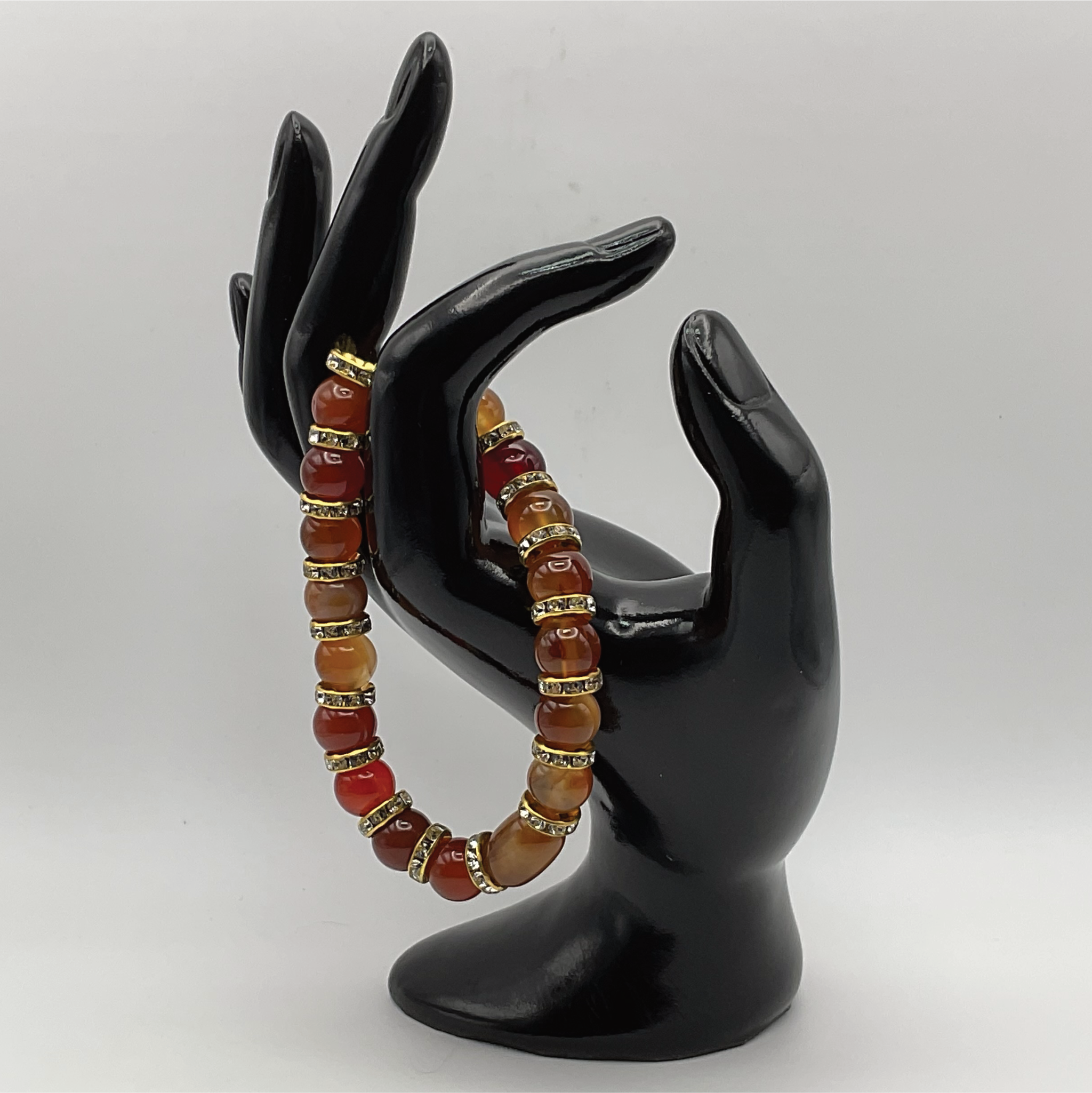 Carnelian Bracelet with Gold Spacers