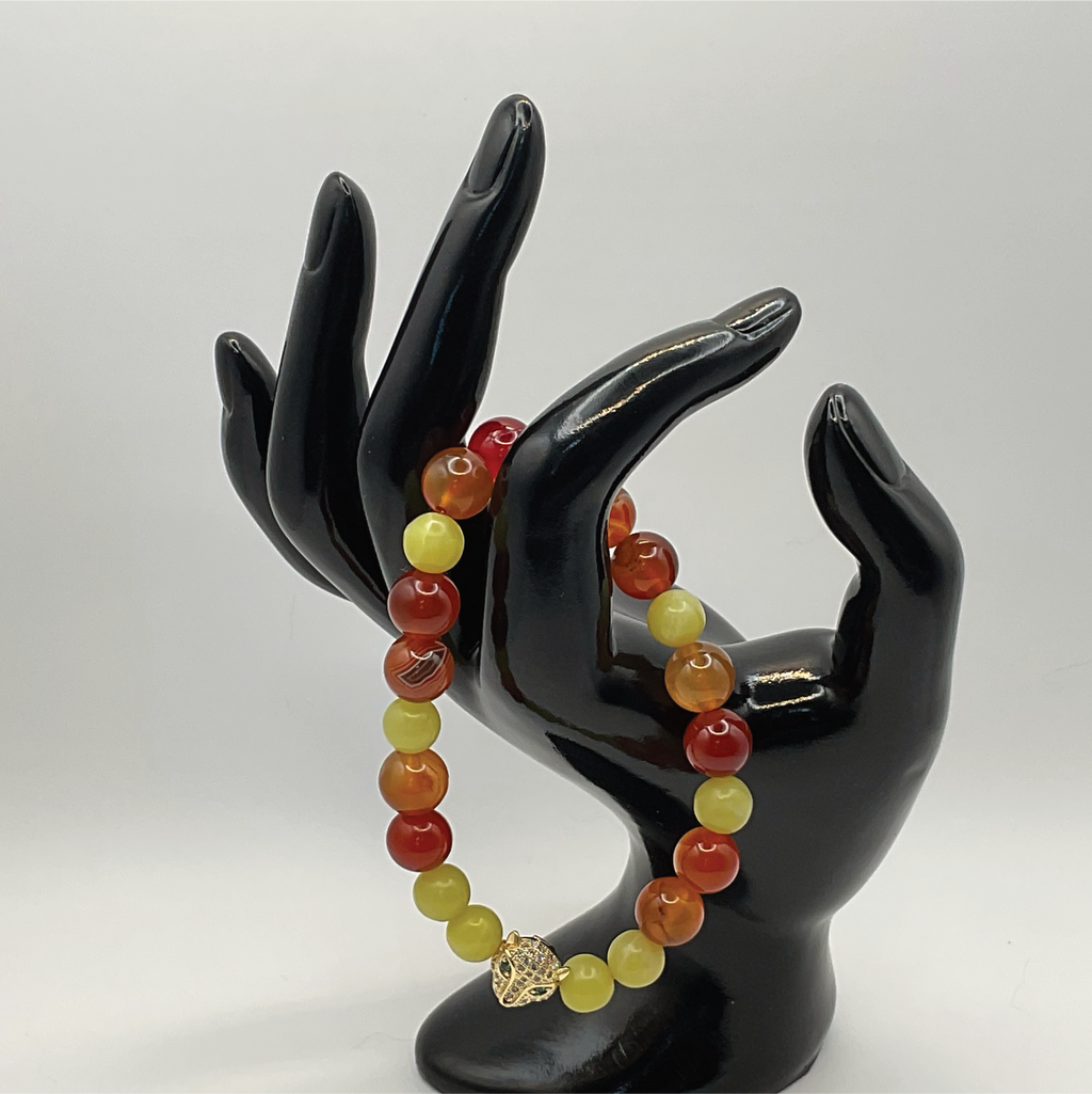 Carnelian Agate Serpentine Charm Bracelet