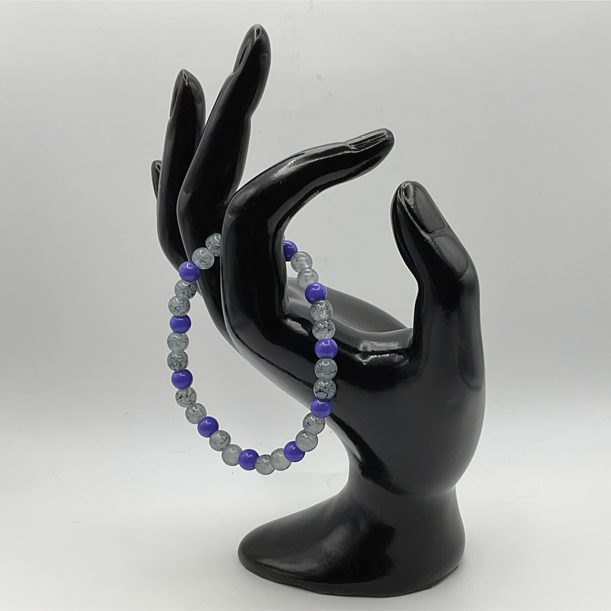 Gray Blue Glass Bracelet