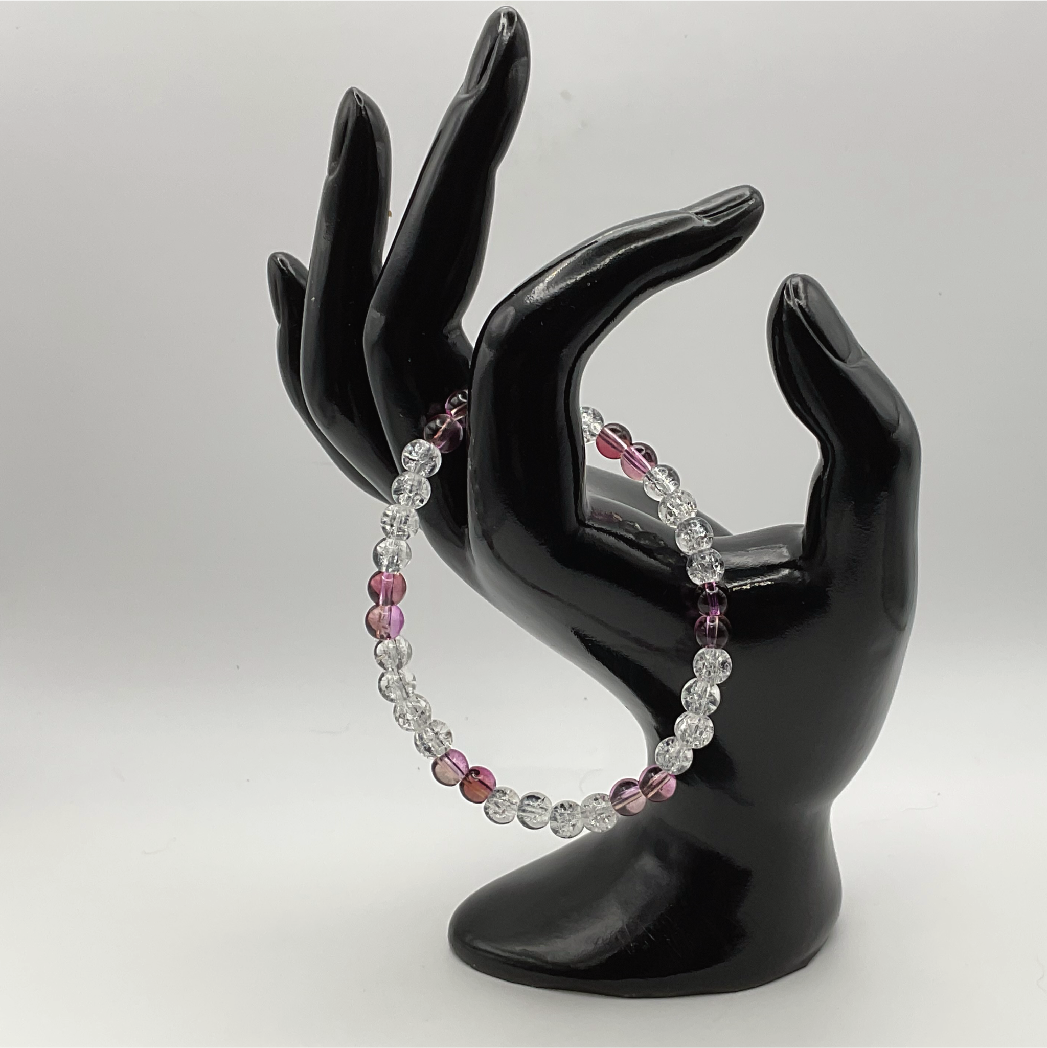 Cranberry Crystal Glass Bracelet