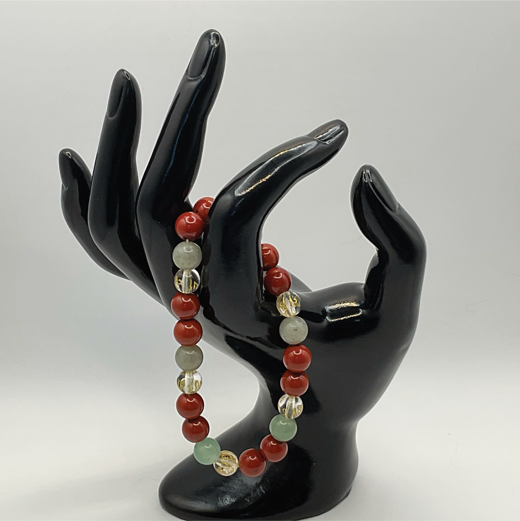 Carnelian Agate Green Chalcedony Pixiu Bracelet