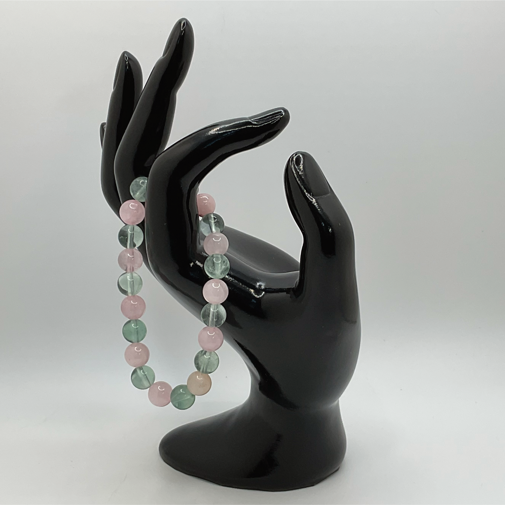 Pulsera de fluorita rosa y verde