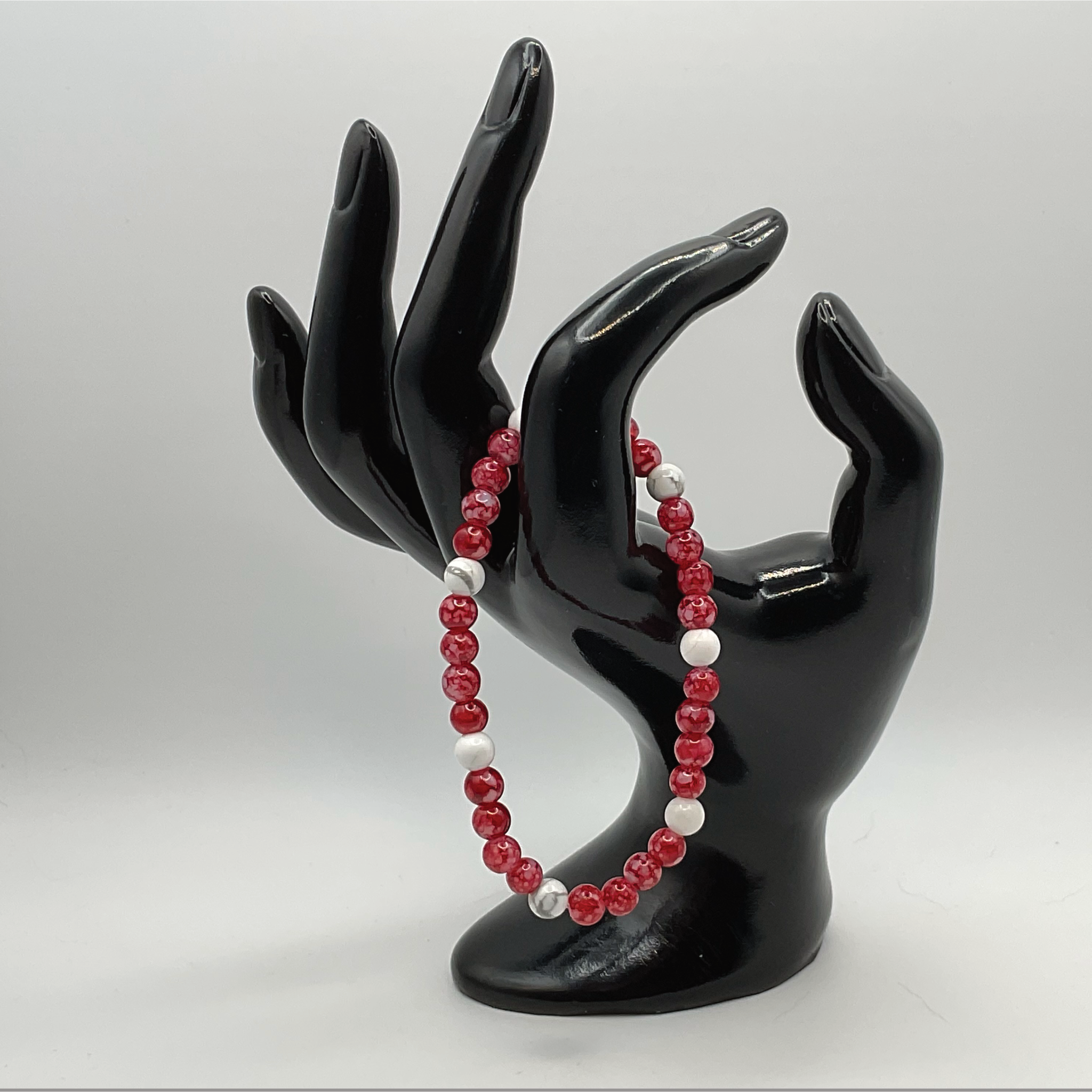 Red Dragon Vein Agate Magnesite Bracelet