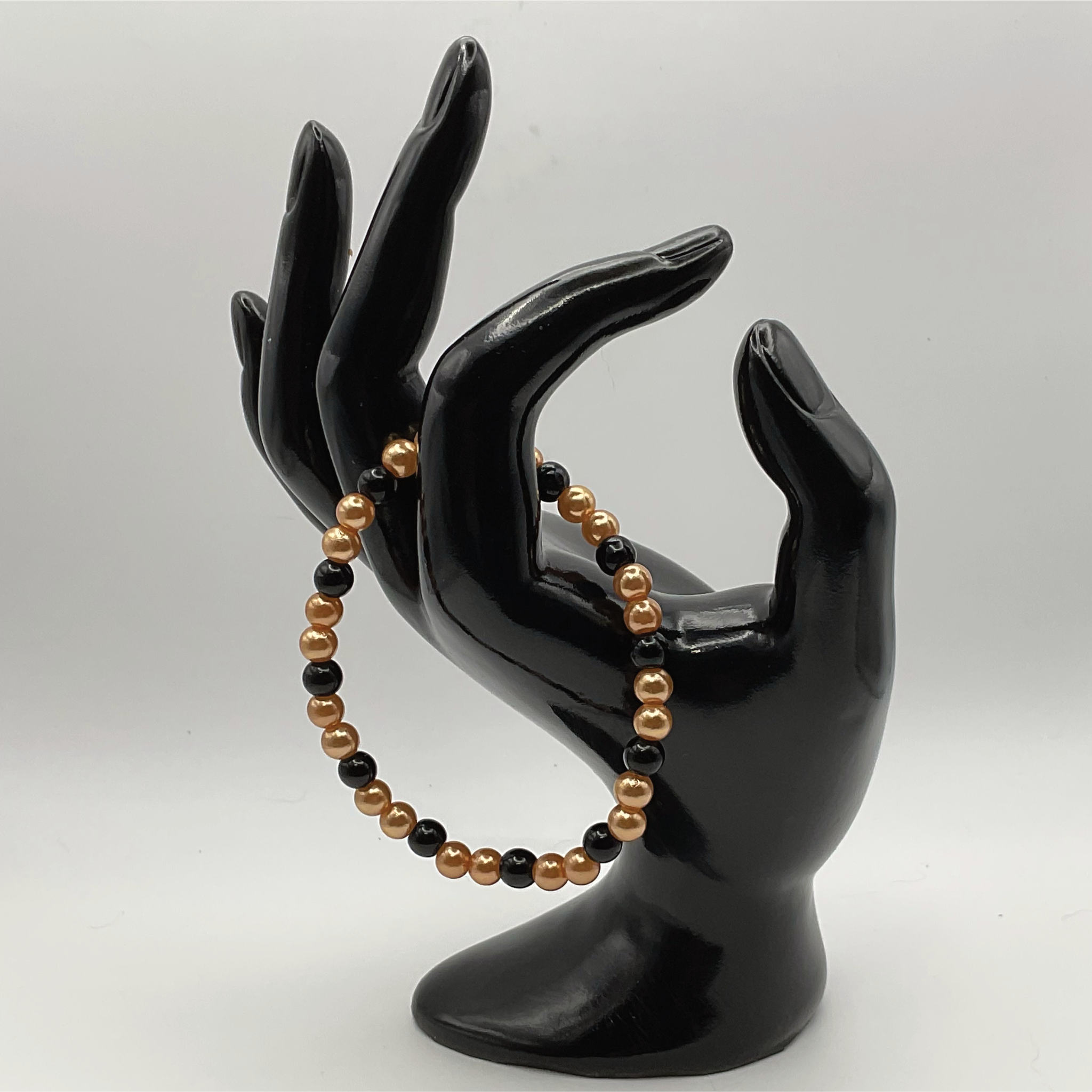 Black Glass Golden Bracelet