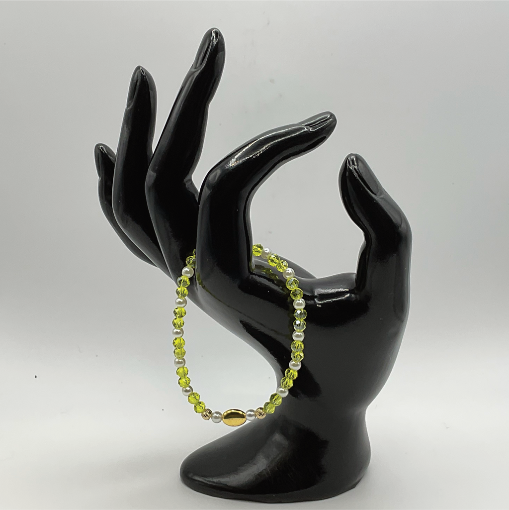 15.5 cm (6.1") Yellow Pearl Bracelet with Gold Spacers