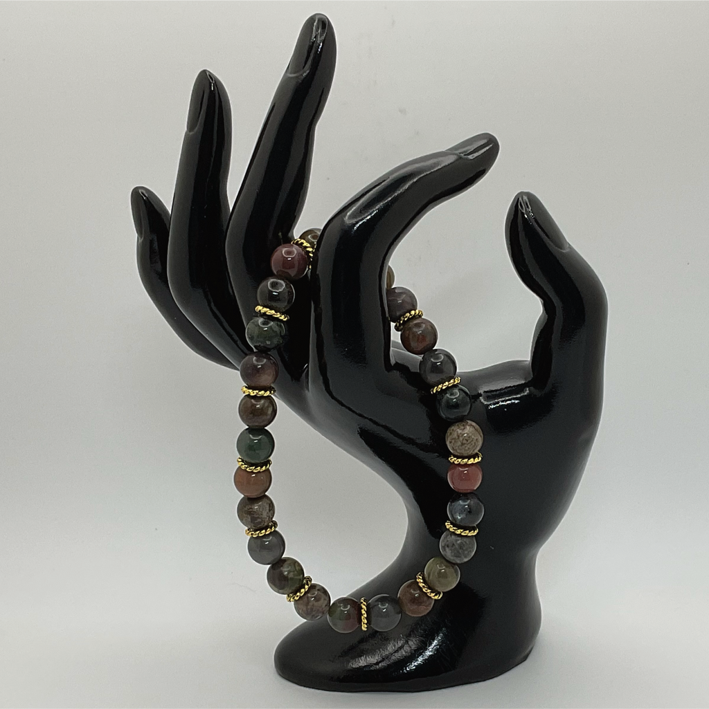 Picasso Stone Bracelet with Gold Disc Spacers
