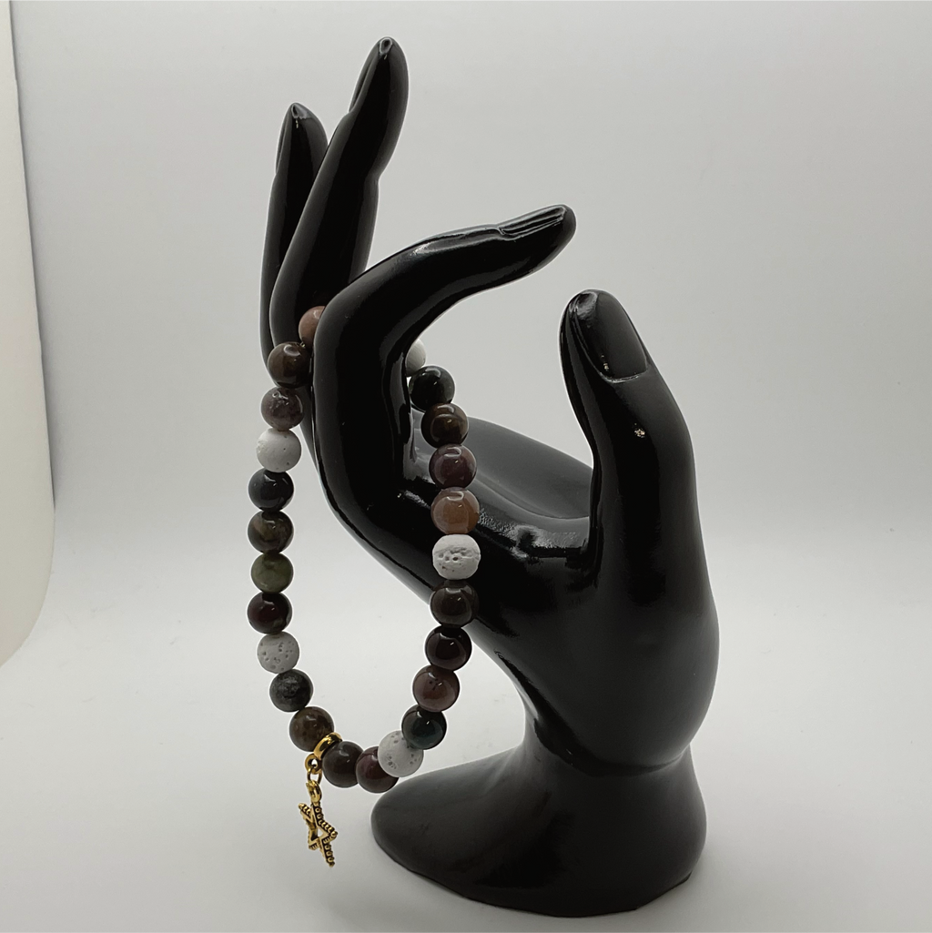 Pulsera con abalorio de estrella de magnesita mokaíta