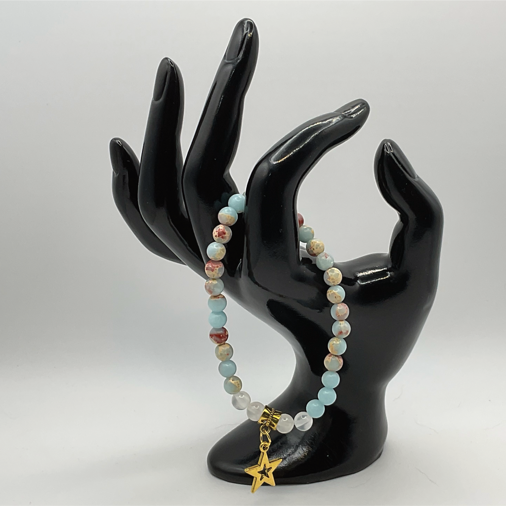 Opalite Milky Quartz Star Charm Bracelet