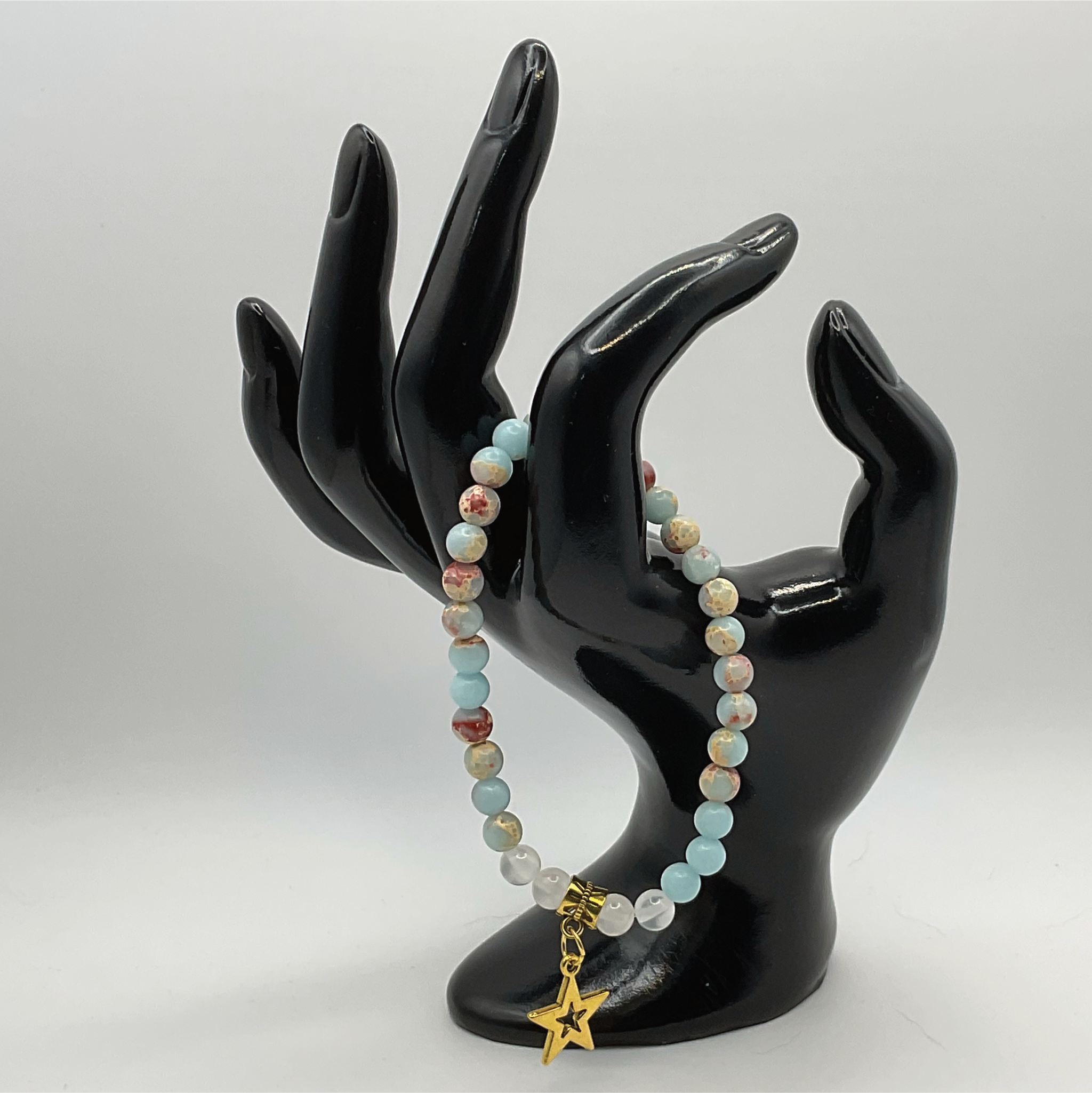Opalite Milky Quartz Star Charm Bracelet
