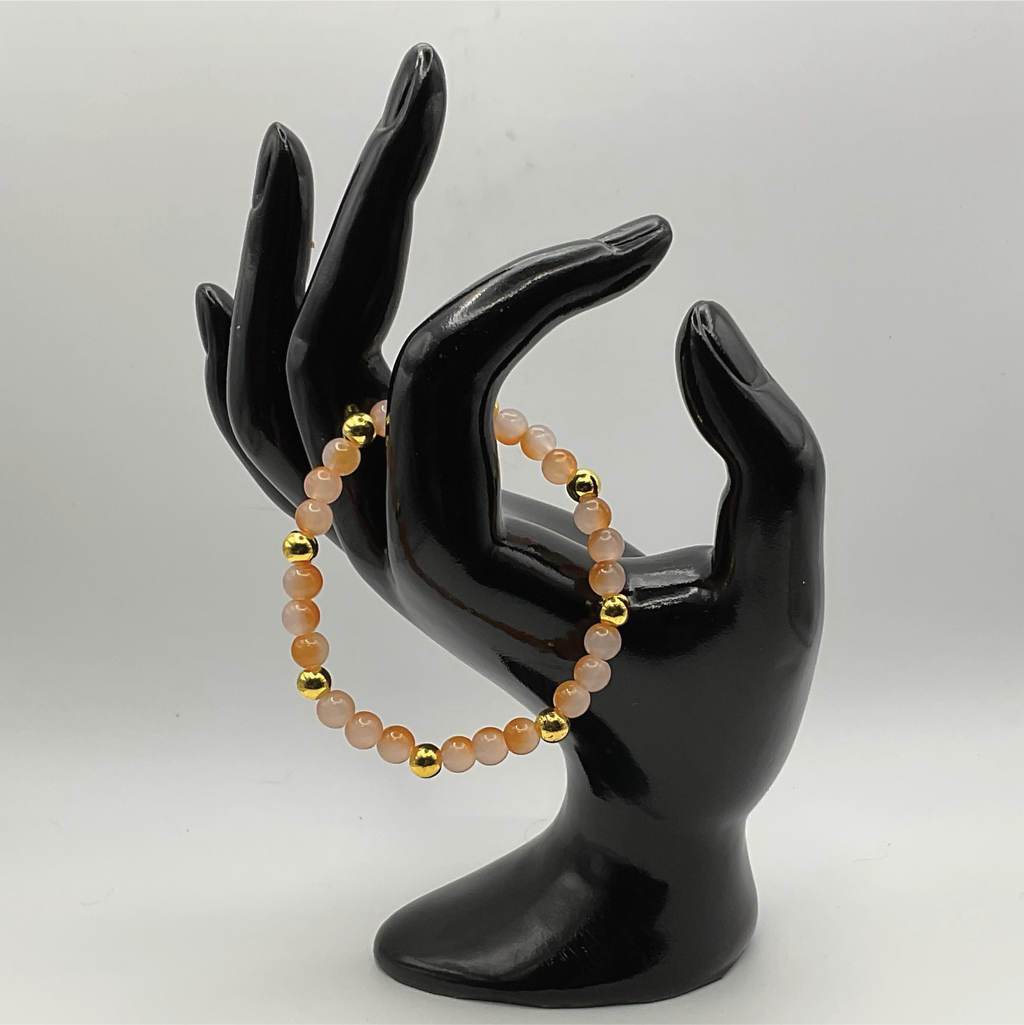 15.5 cm (6.1") Melon Bracelet with Gold Spacers