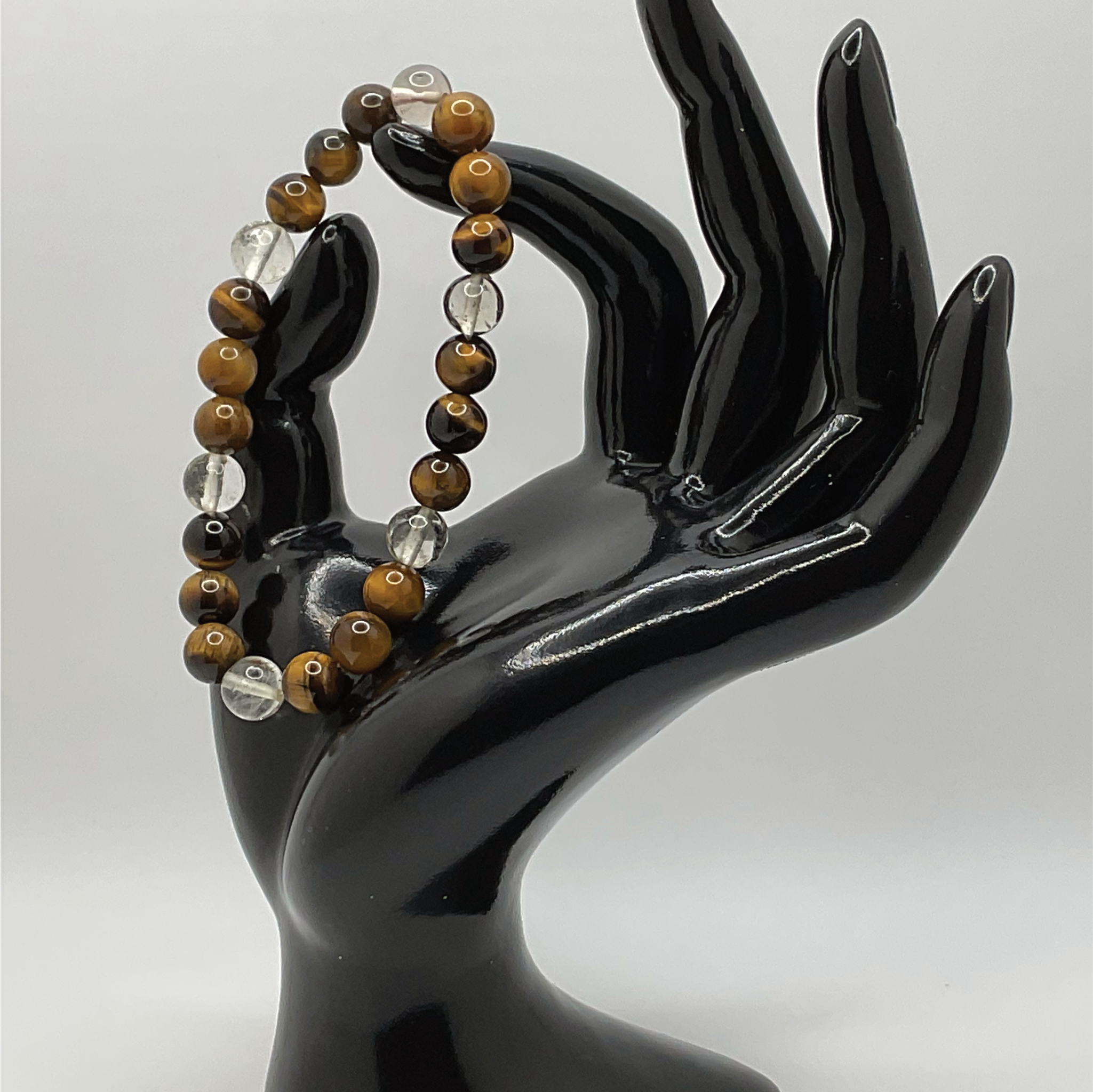 Tiger's Eye Clear Quartz Bracelet | Confidence & Clarity | Handmade Crystal Gemstone Jewelry