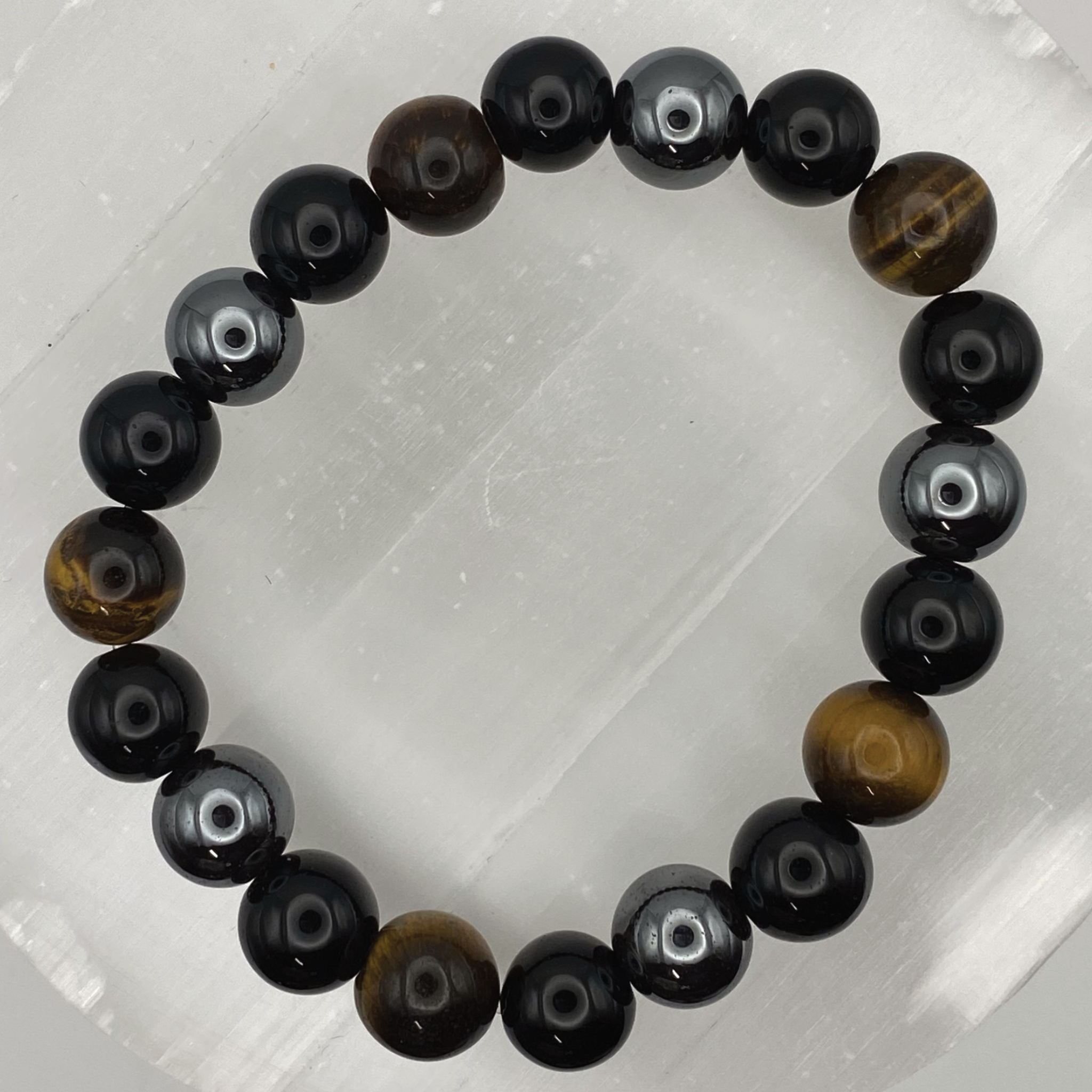 Hematite Black Obsidian Tiger's Eye Bracelet