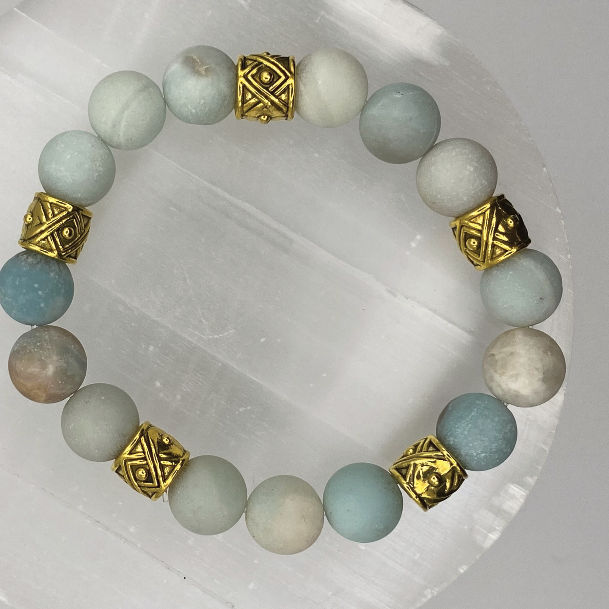 Calcite Bracelet with Gold Tone Spacers
