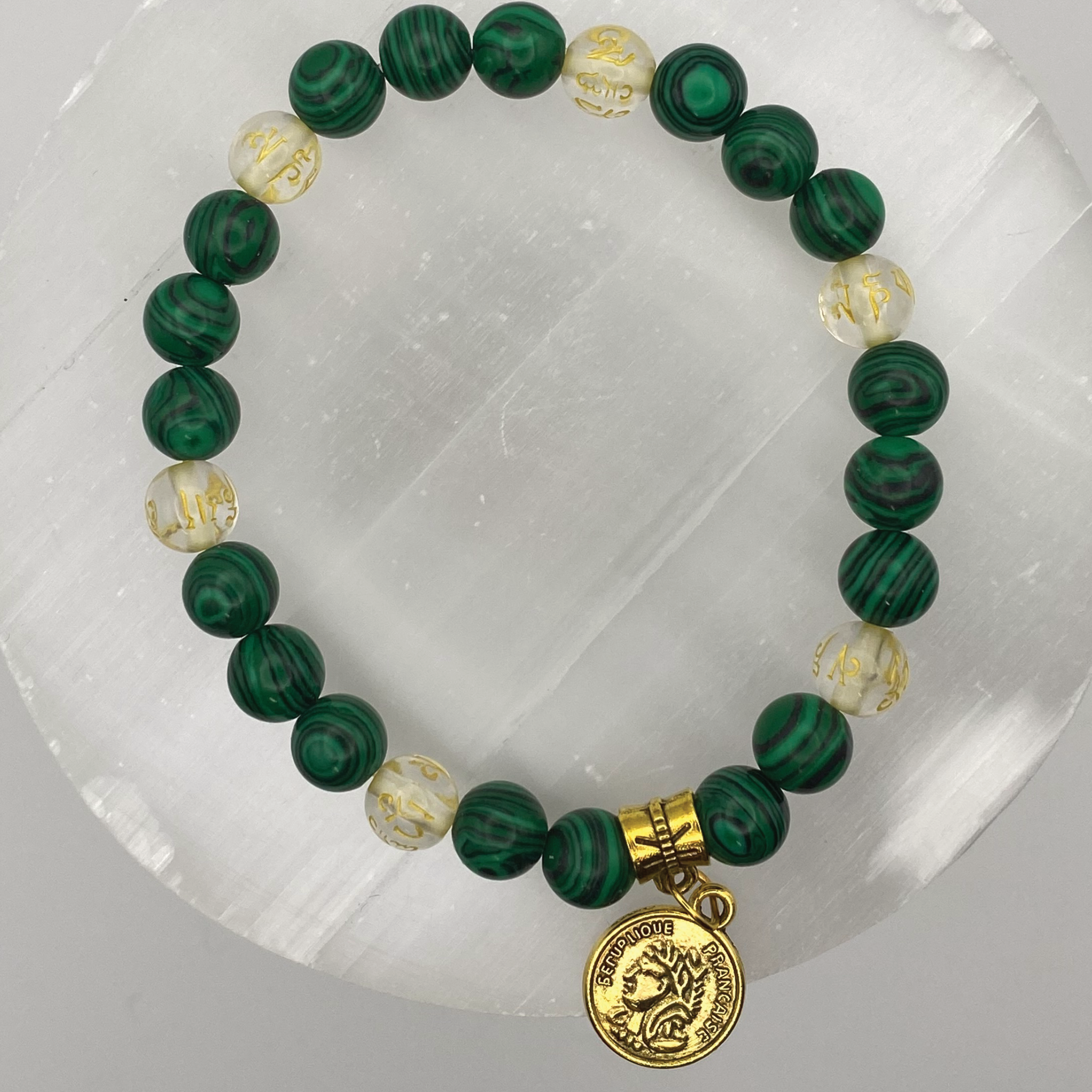 Malachite Pixiu Charm Bracelet