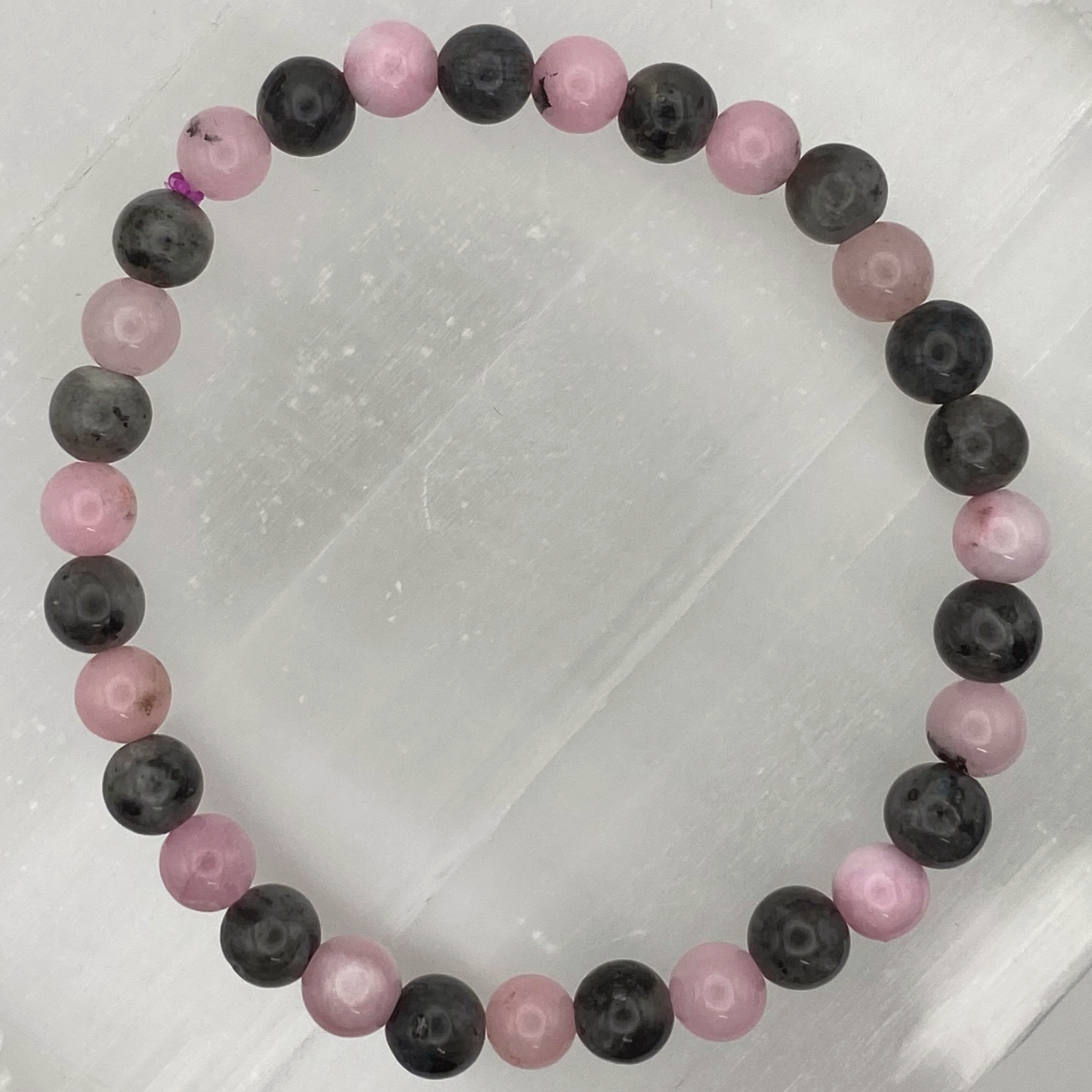 Rose Quartz Black Agate Bracelet