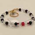 Milky Quartz Clear Quartz Black Agate Red Crystal Phone Strap