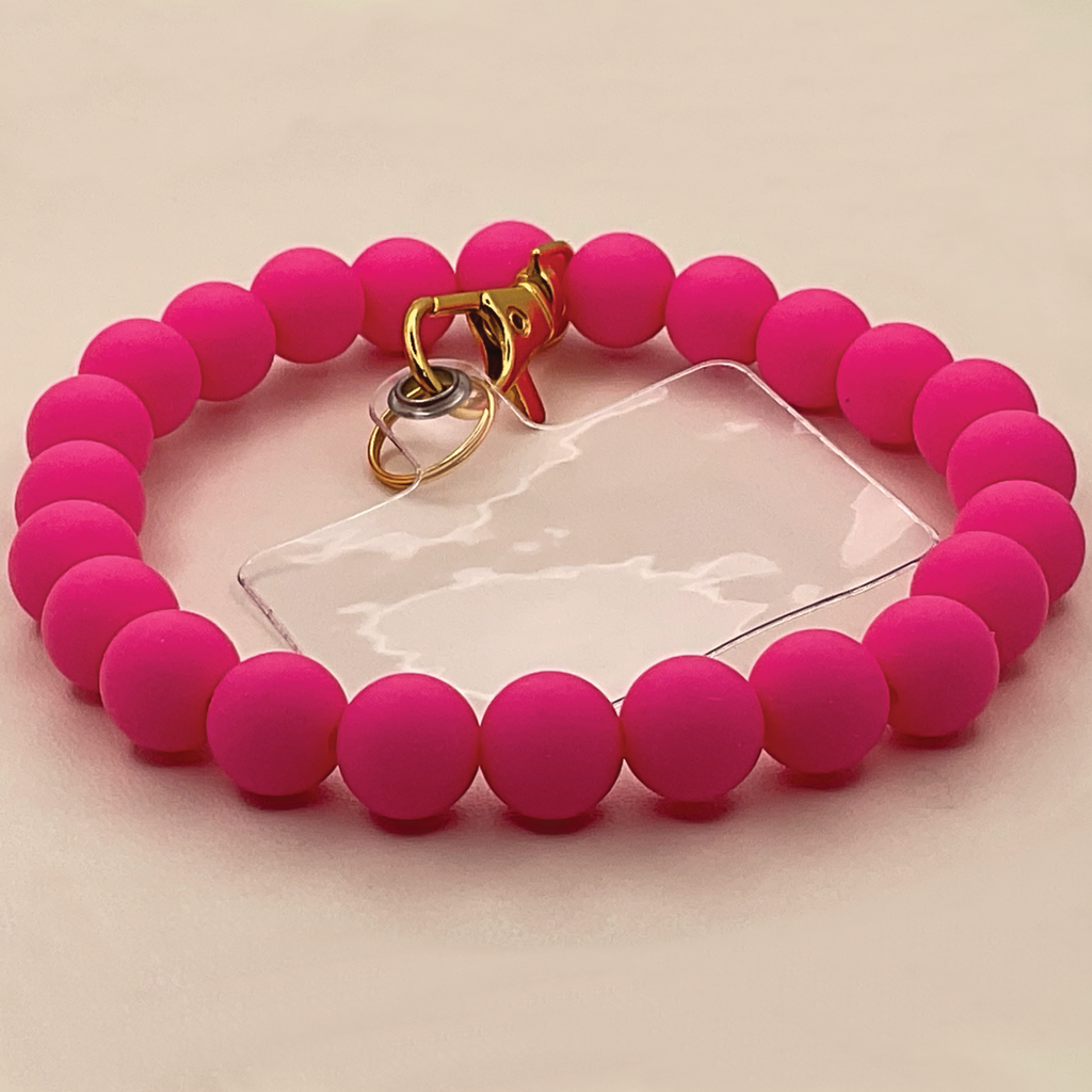 Correa de silicona rosa neón para teléfono
