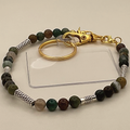 Oriental Agate Phone Strap with Silver Spacers