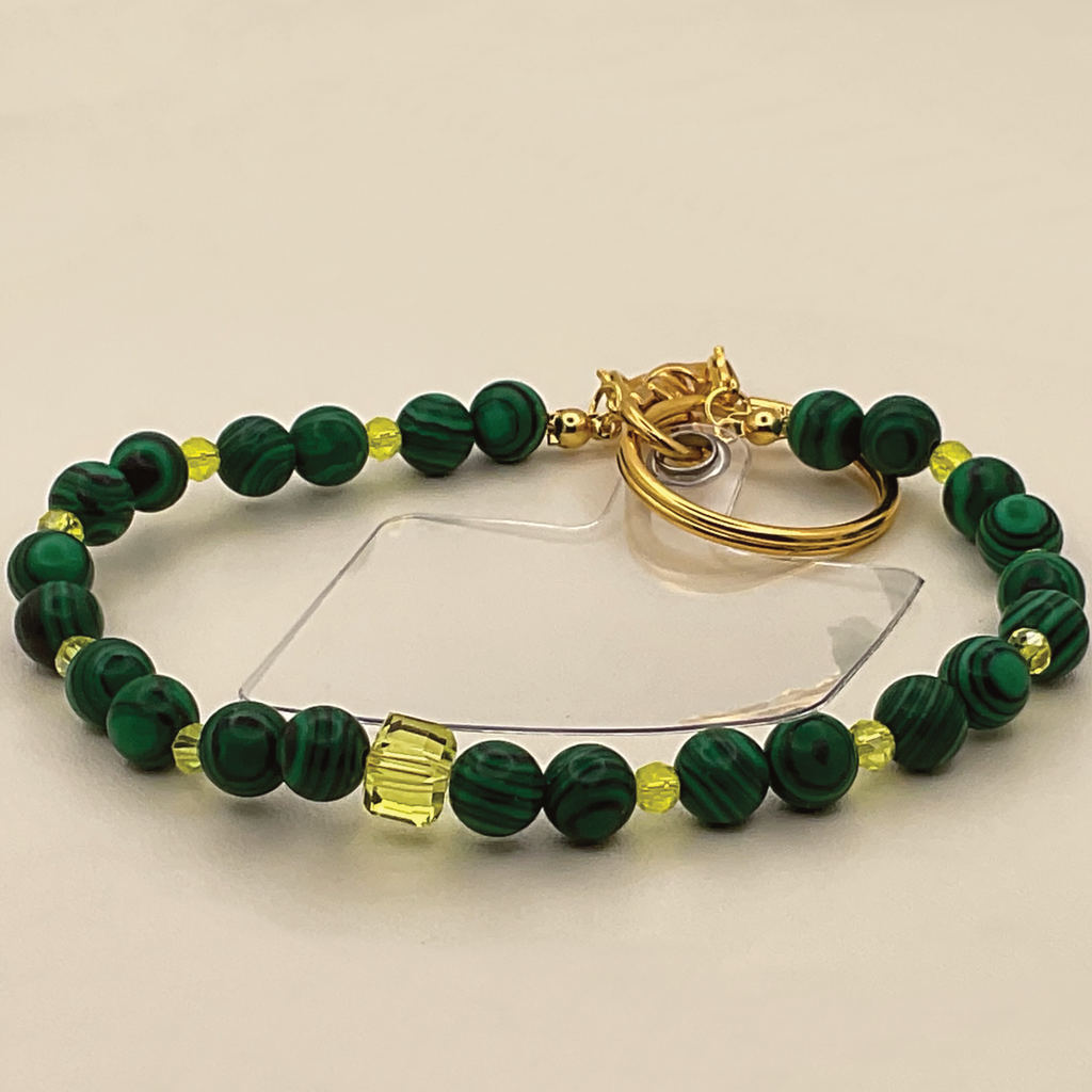 Malachite Yellow Crystal Phone Strap