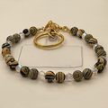 Yellow Black Quartz Clear Crystal Phone Strap