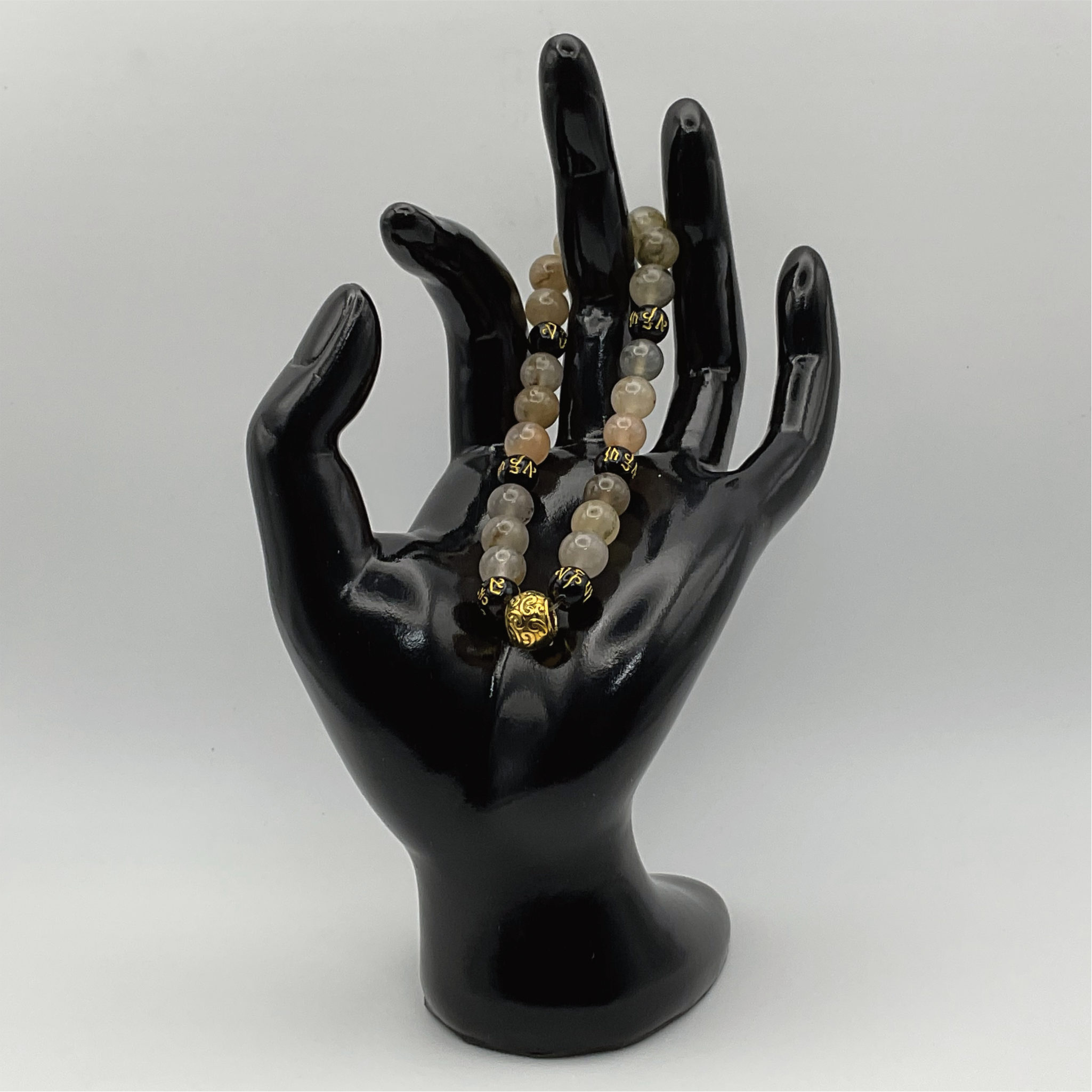Phantom Quartz Pixiu Bracelet with Gold Spacer