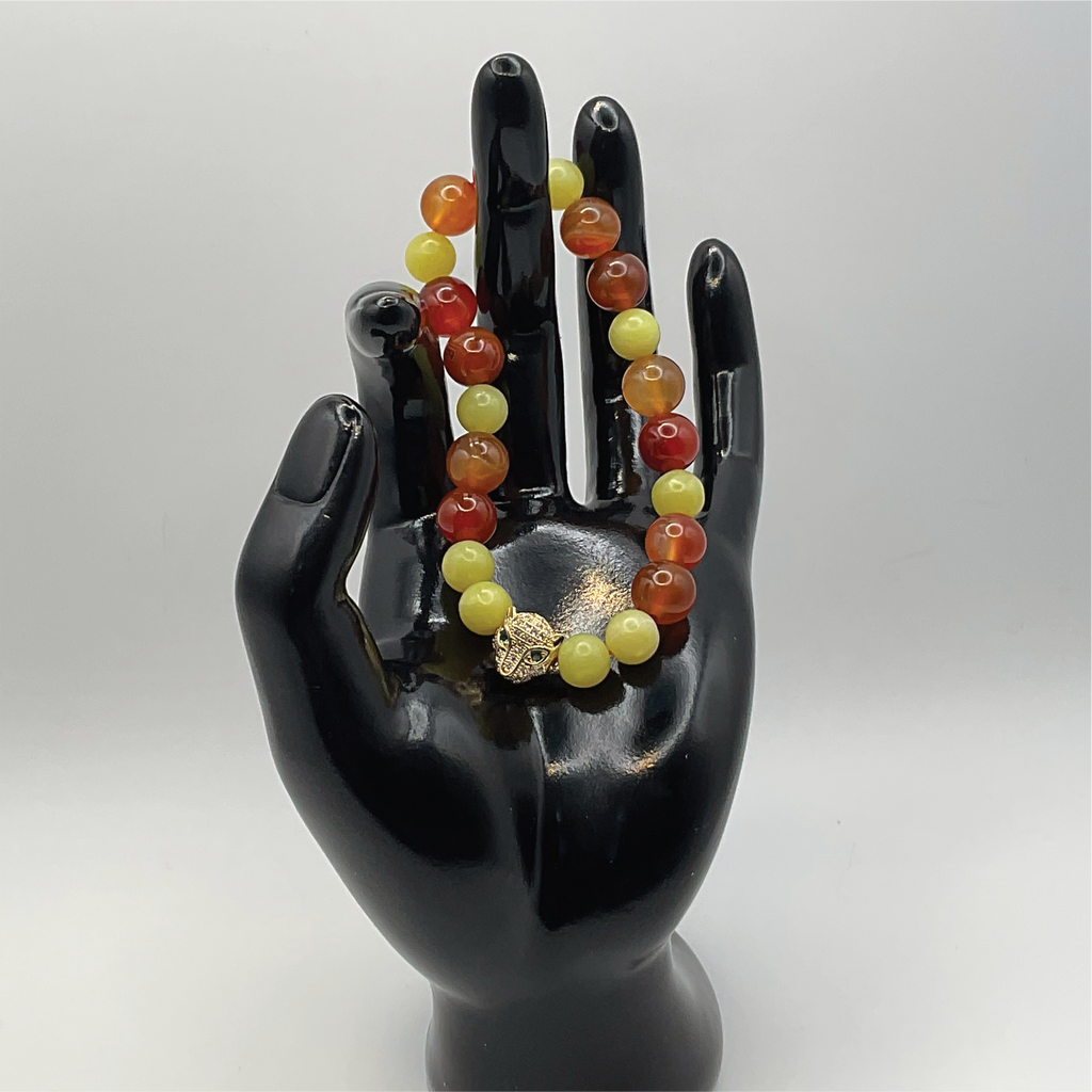 Carnelian Agate Serpentine Charm Bracelet