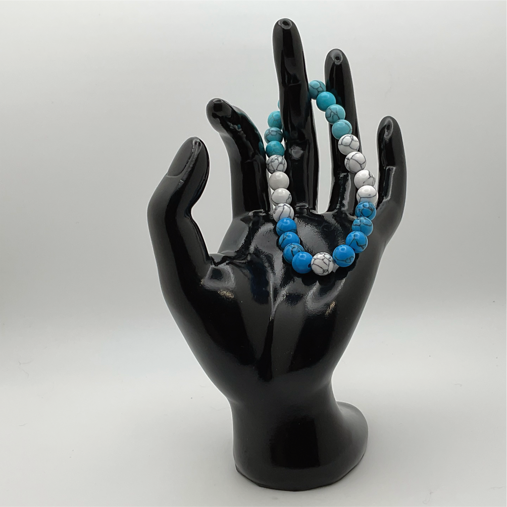 Pulsera de Howlita Blanca y Azul