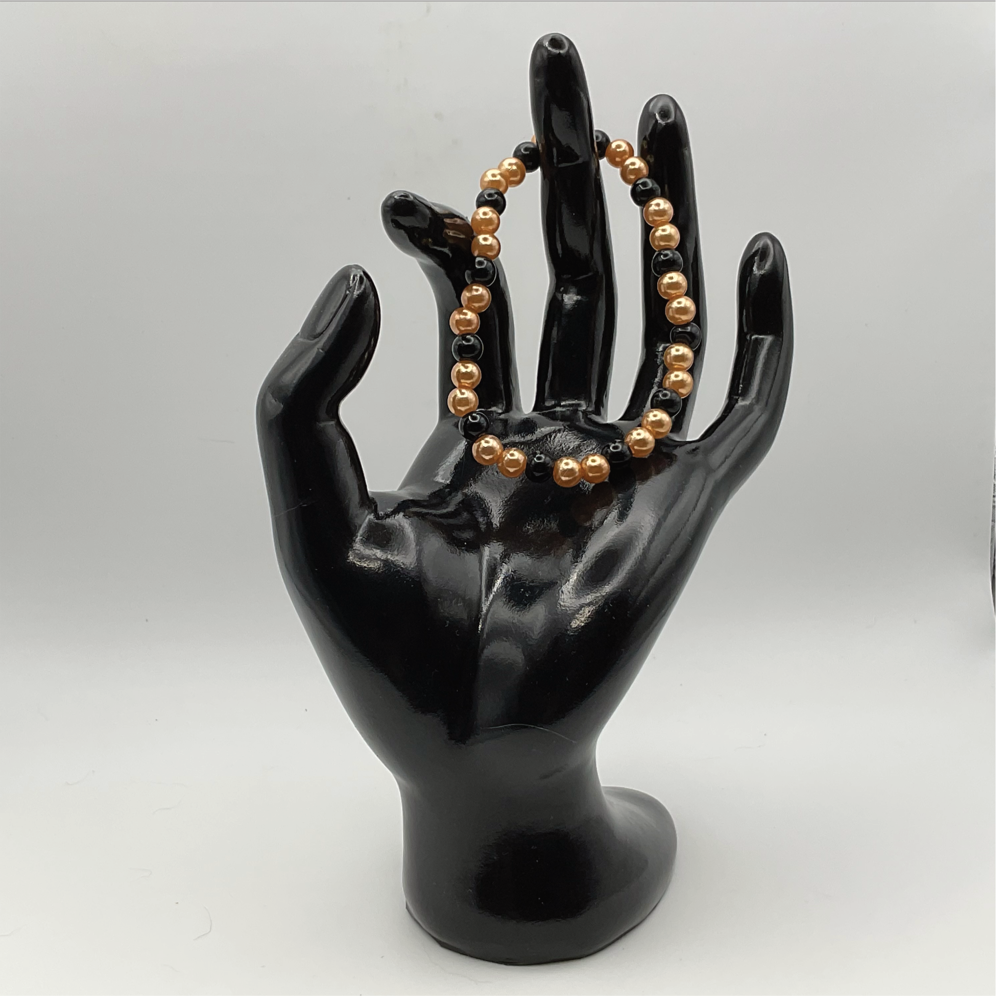Black Glass Golden Bracelet
