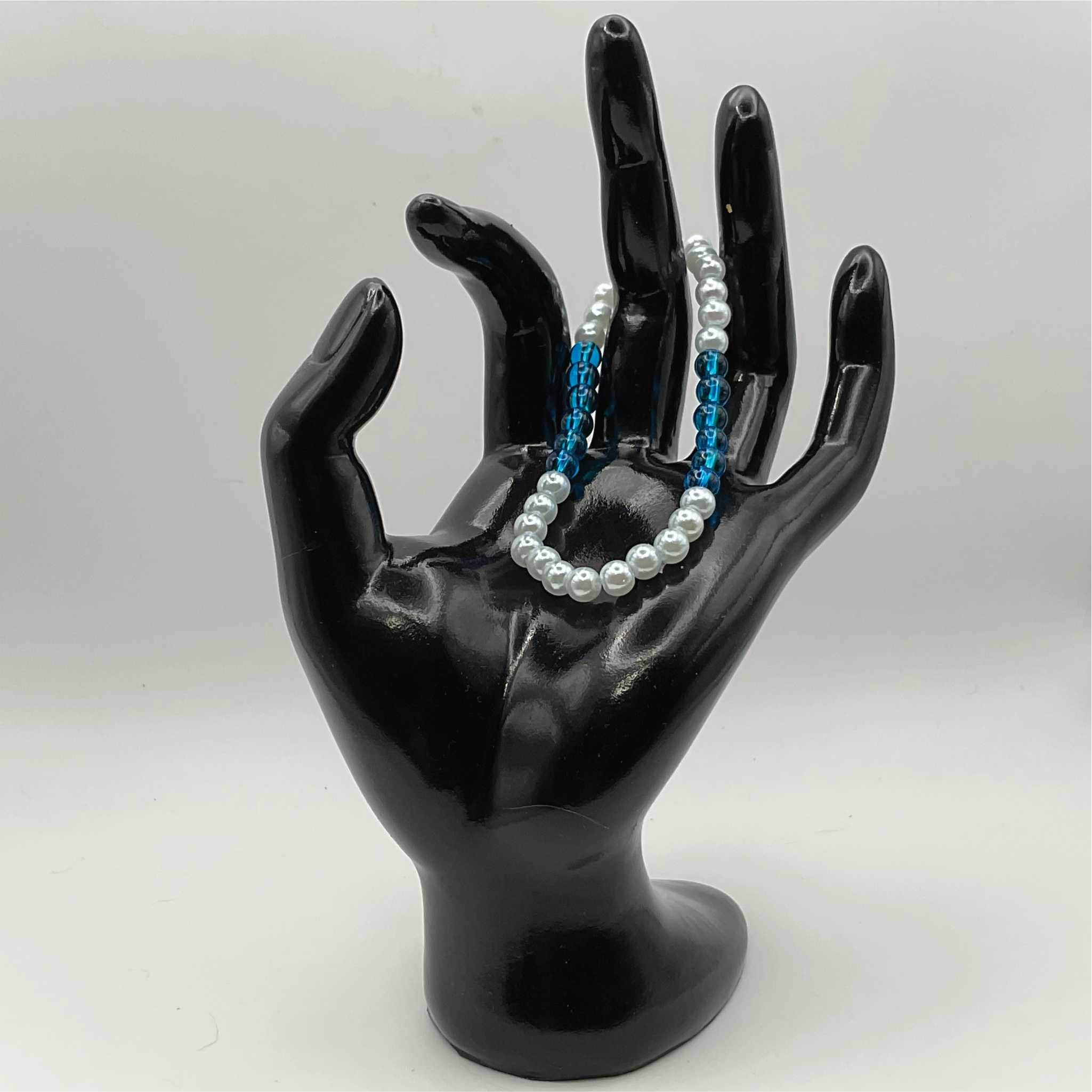 Pearl and Blue Glass Bracelet