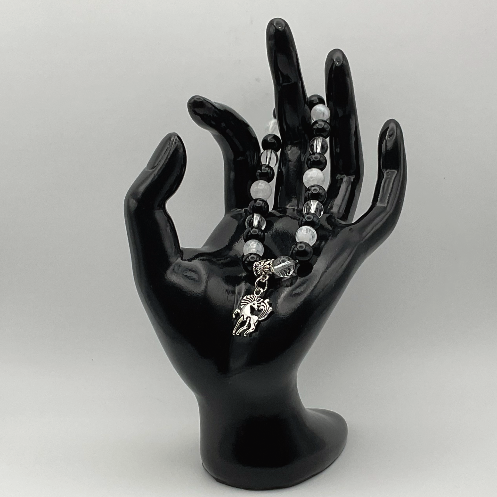 Pulsera con dije de cuarzo transparente Picasso Stone Nature