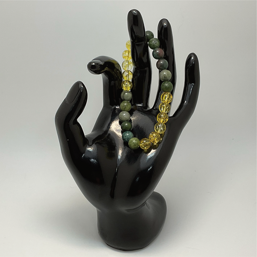 Pulsera de ámbar y serpentina
