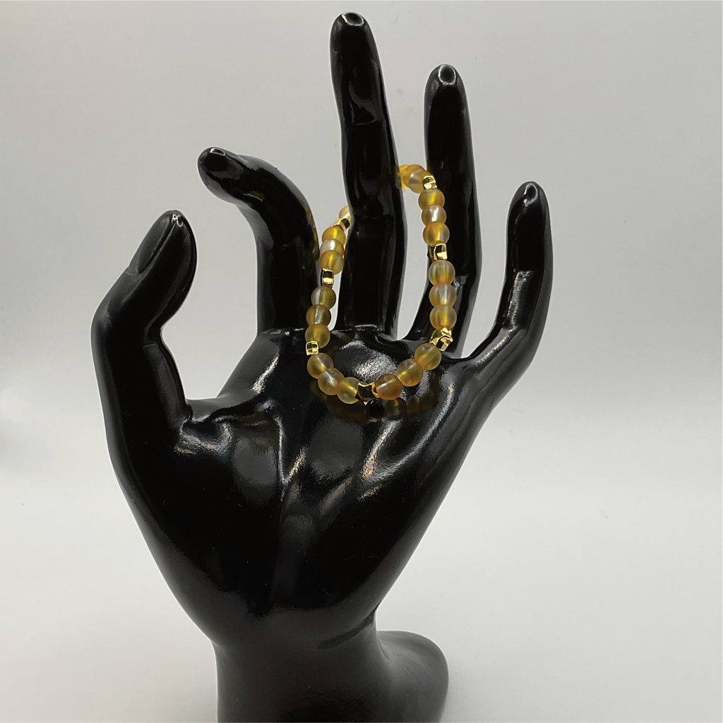 15 cm (5.9") Yellow Bracelet with Gold Star Spacers