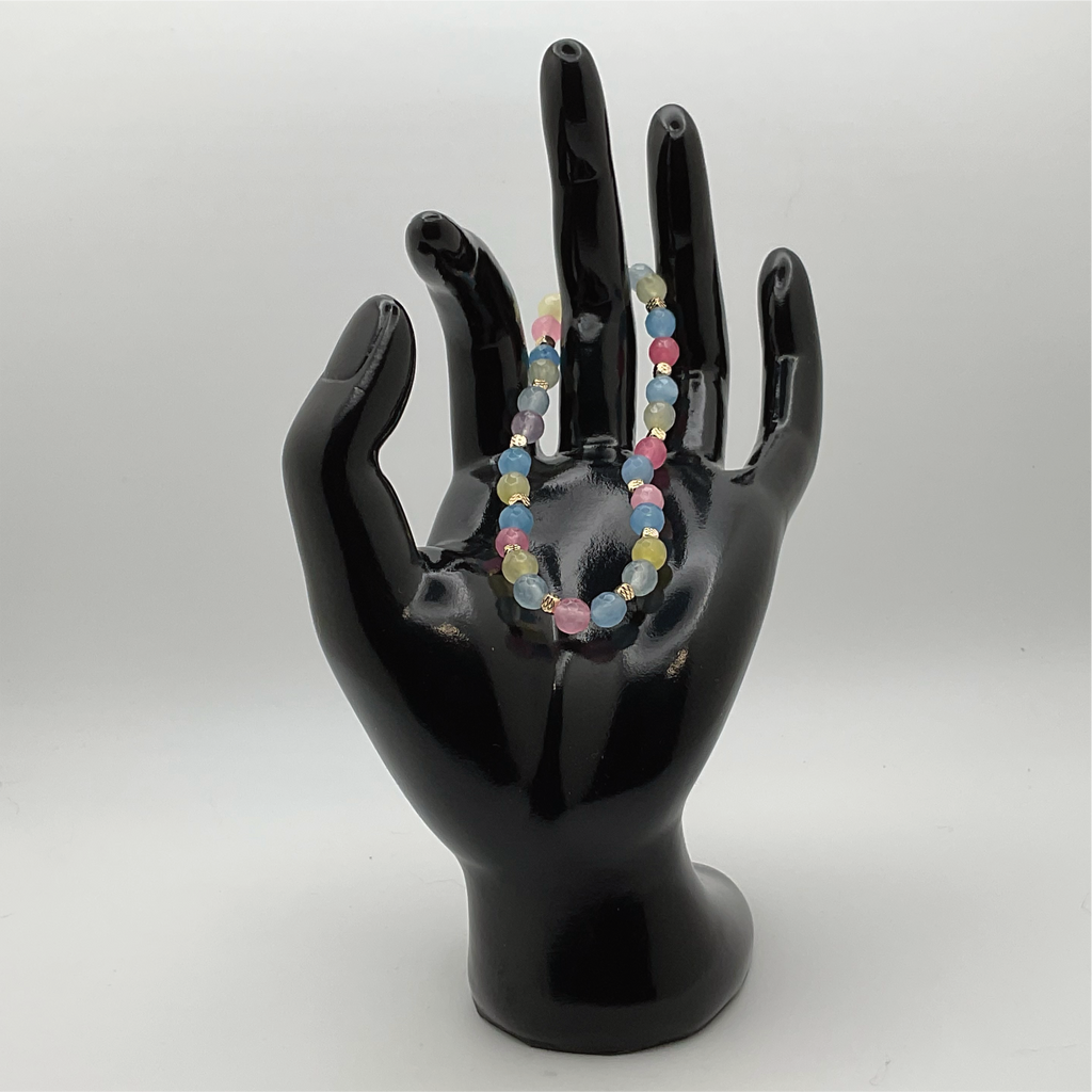 Pulsera de Opalita con Espaciadores Dorados