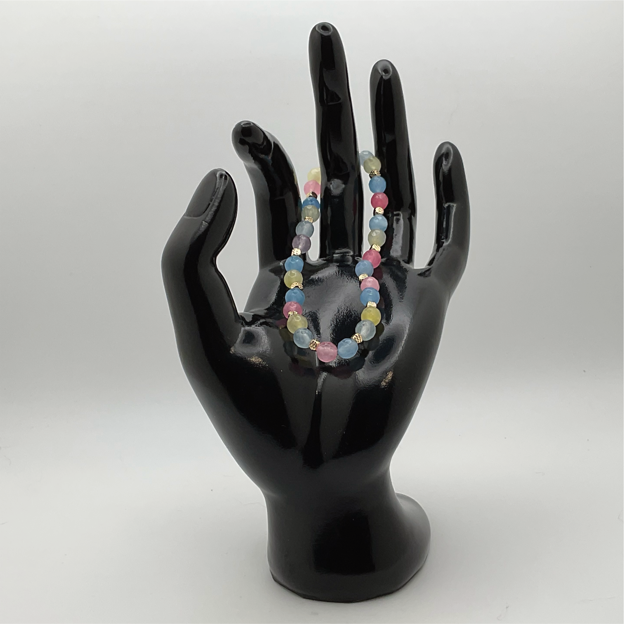 Pulsera de Opalita con Espaciadores Dorados