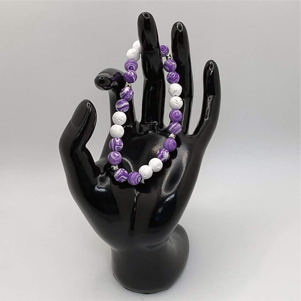 Purple Dragon Vein Magnesite Bracelet with Silver Spacers