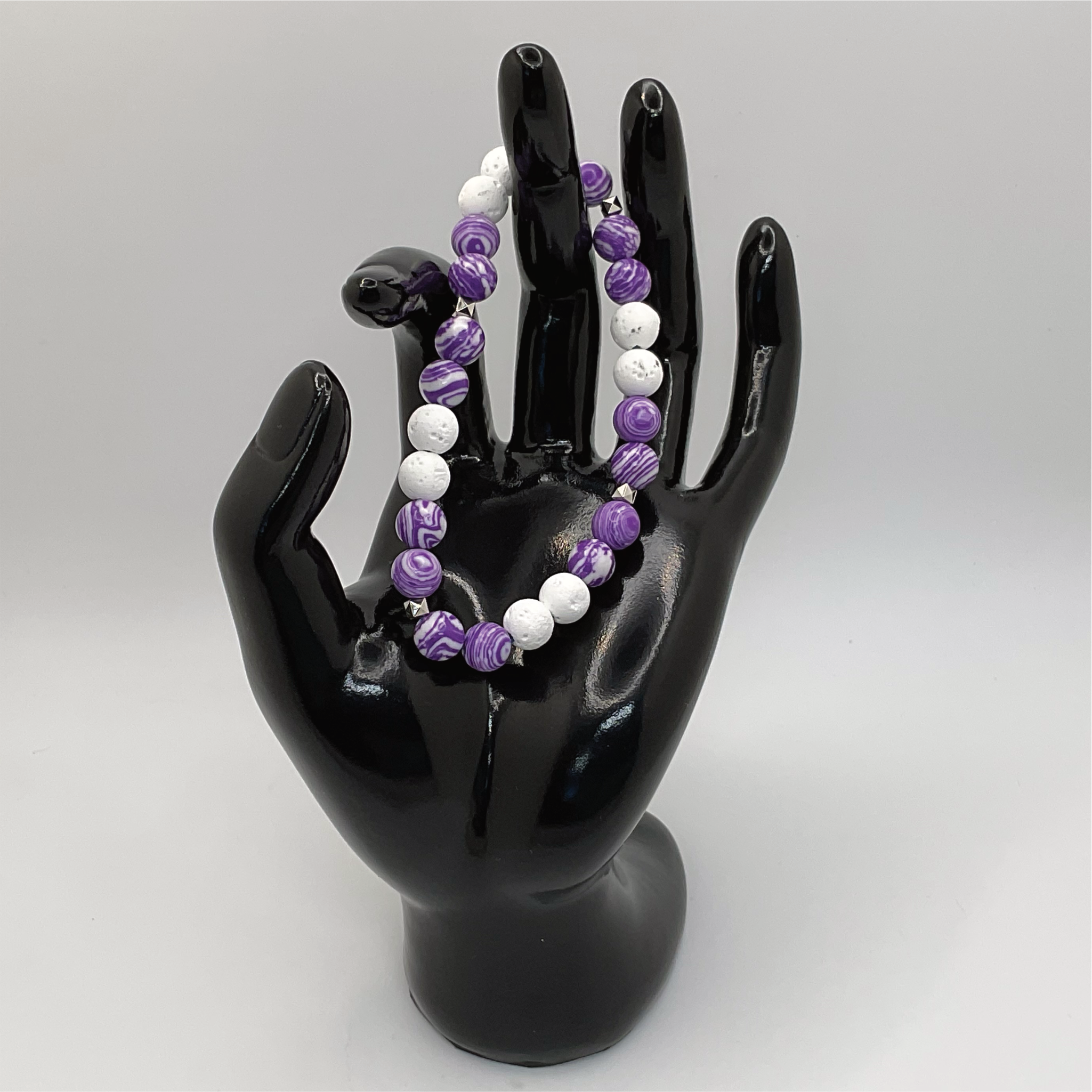 Purple Dragon Vein Magnesite Bracelet with Silver Spacers