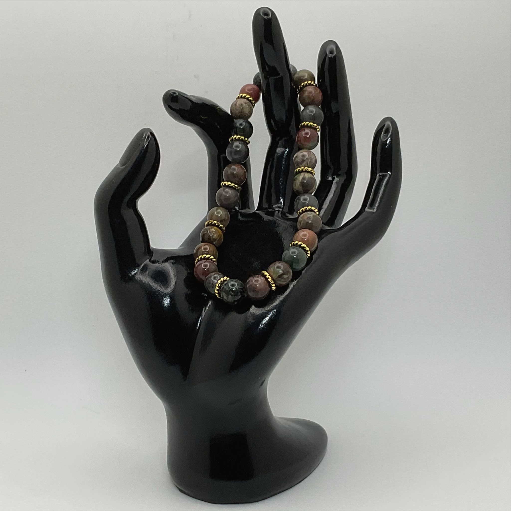 Picasso Stone Bracelet with Gold Disc Spacers