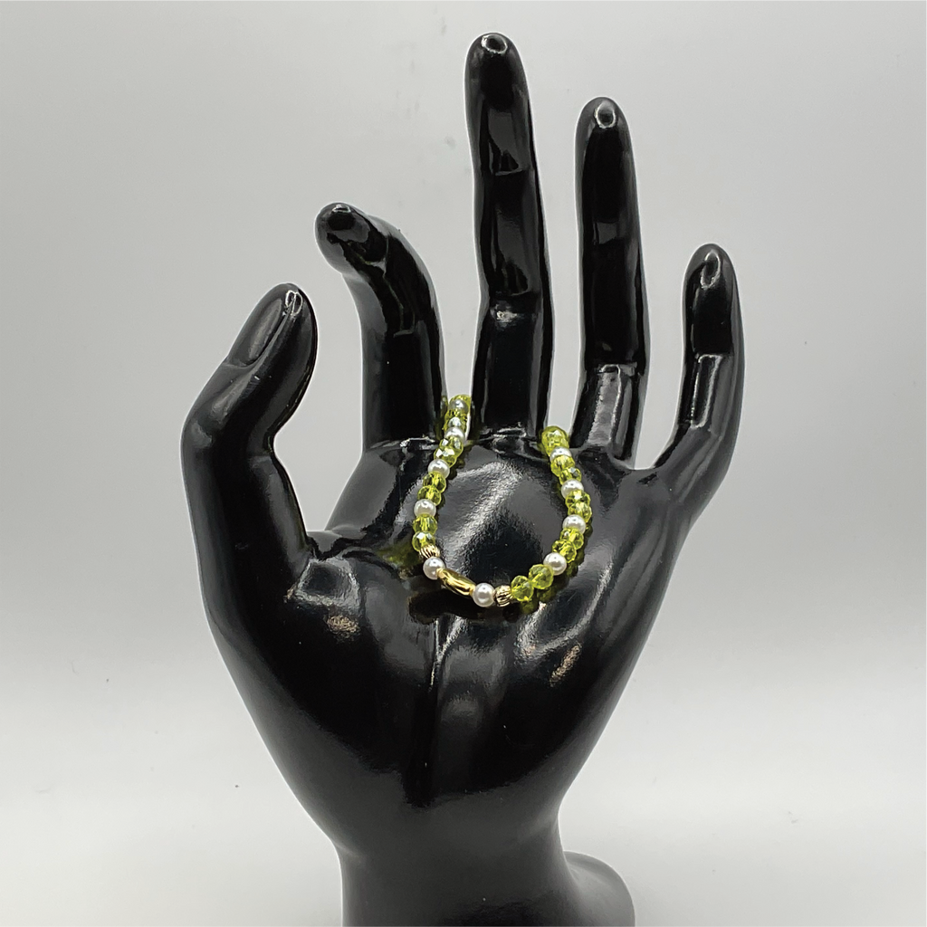 15.5 cm (6.1") Yellow Pearl Bracelet with Gold Spacers