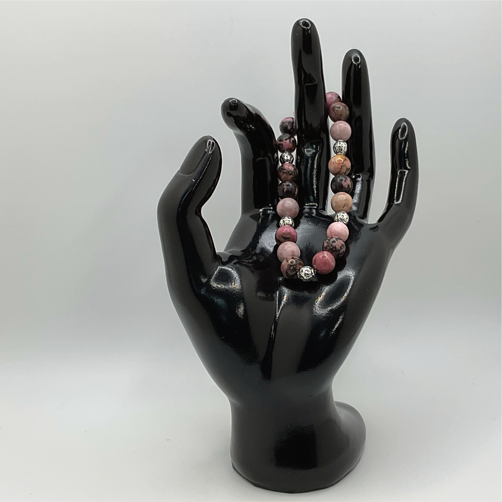 Rhodonite Bracelet with Silver Spacers
