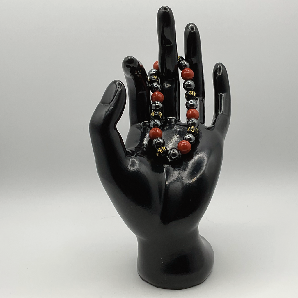 Carnelian Agate Hematite Black Pixiu Bracelet