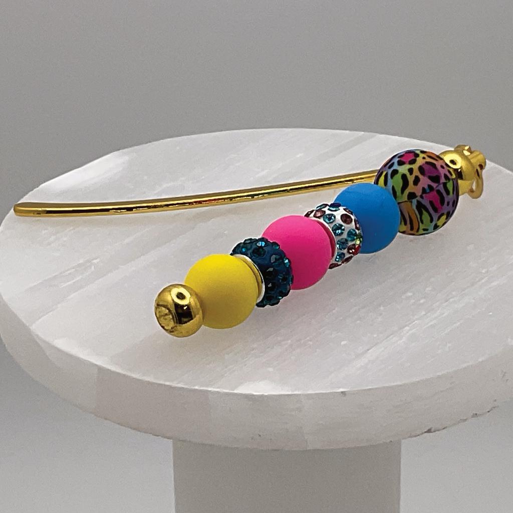 Marcapáginas con estampado de leopardo multicolor