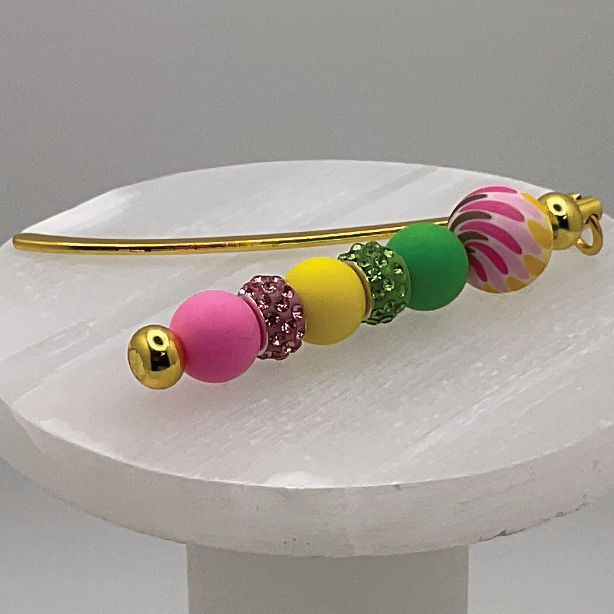 Green Yellow Pink Stripe Bookmark